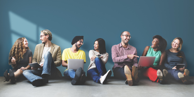 Diverse People Friendship Digital Device Copy Space Concept