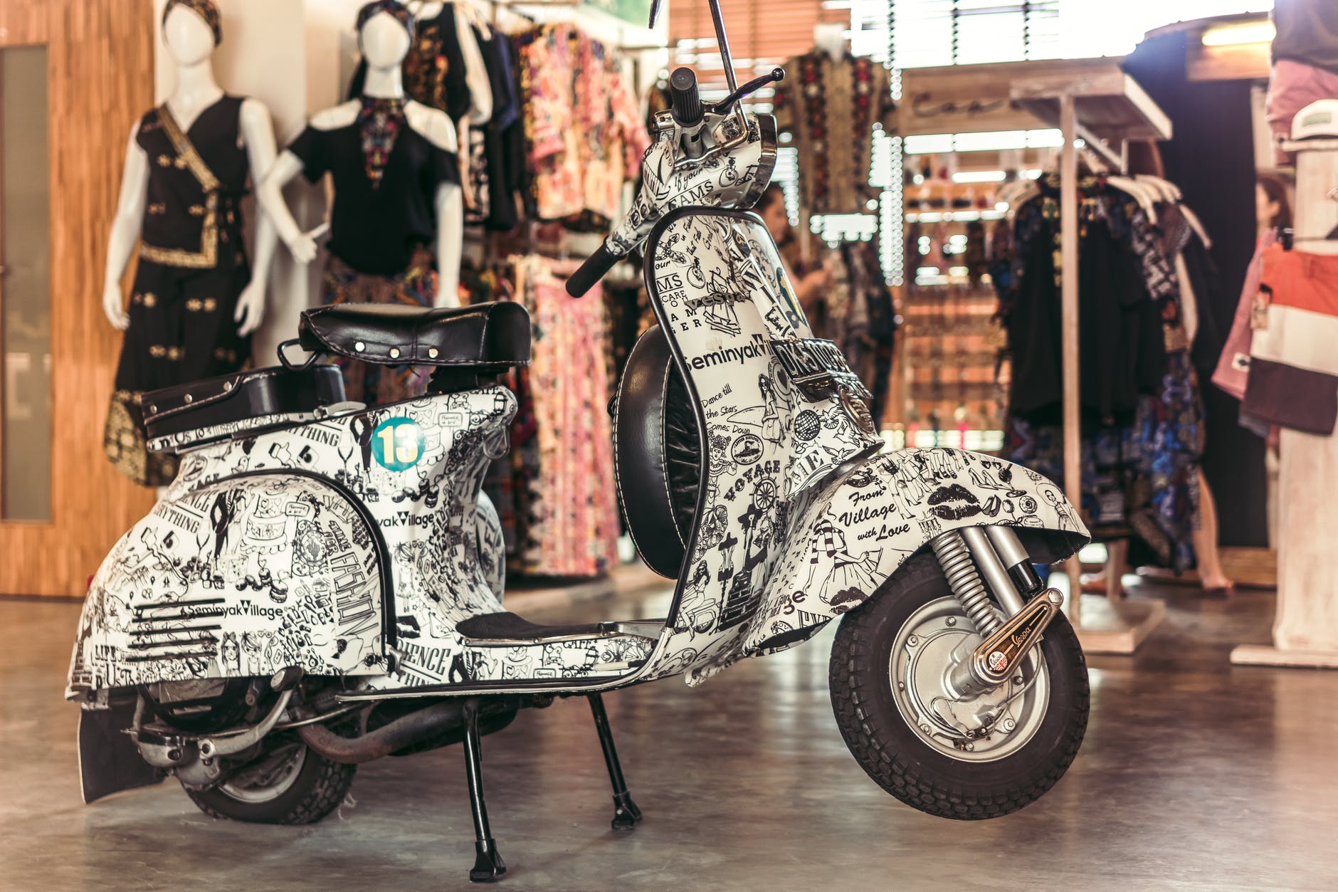 white motor scooter
